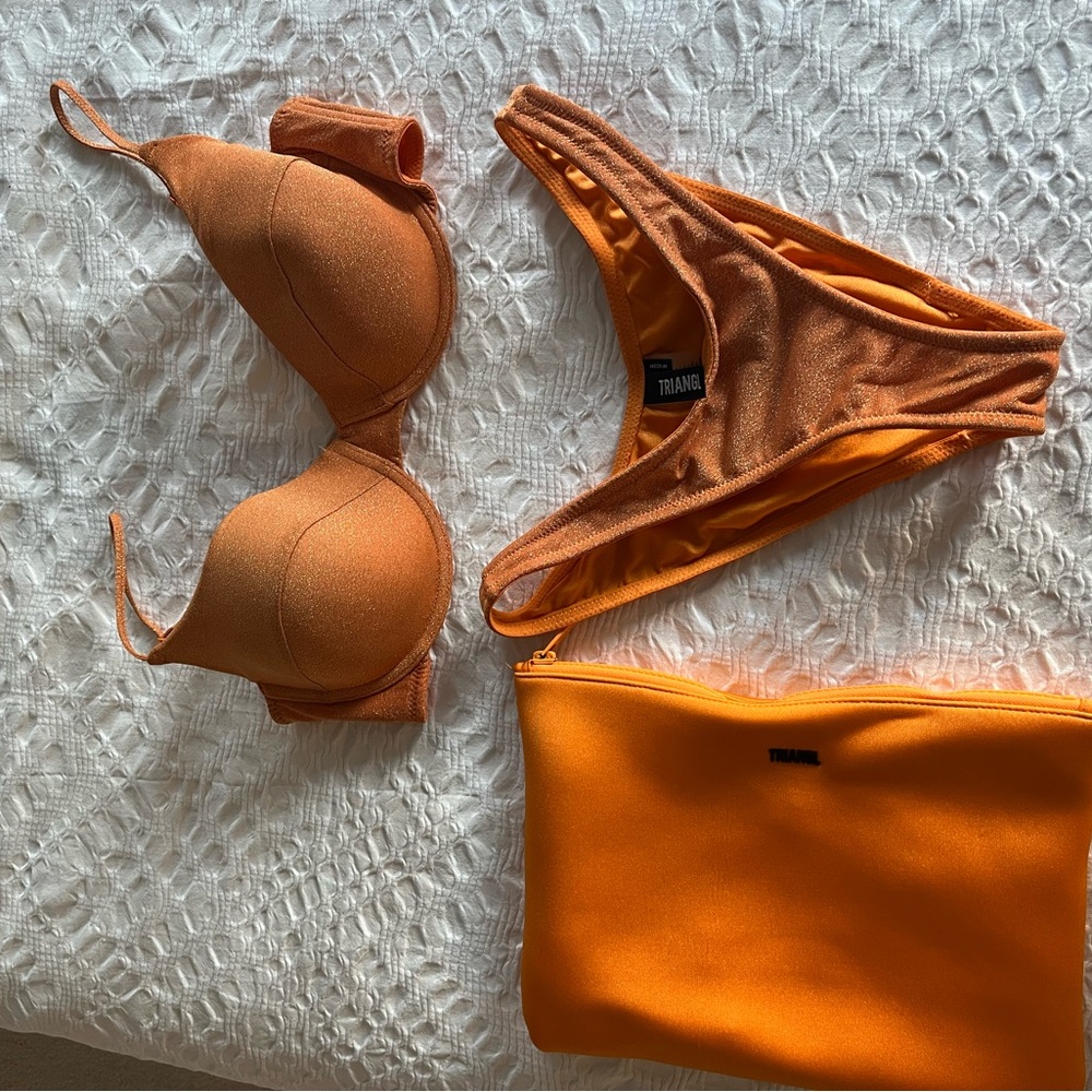 Triangl Swimwear Vibrant Orange Bikini Set